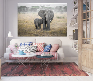3D Two Elephants 157 Marco Carmassi Wall Sticker Wallpaper AJ Wallpaper 2 
