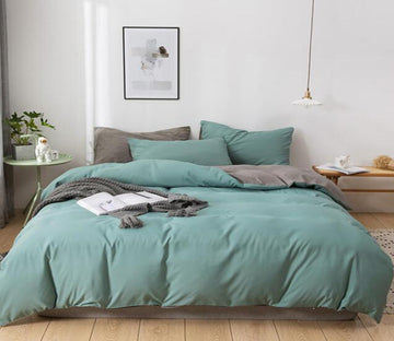 3D Green 2074 Bed Pillowcases Quilt