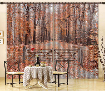 3D Yellow Leaves 6333 Assaf Frank Curtain Curtains Drapes