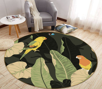 3D Leaf Parrot 64081 Round Non Slip Rug Mat