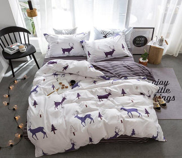 3D Deer Tree Shadow 12190 Bed Pillowcases Quilt