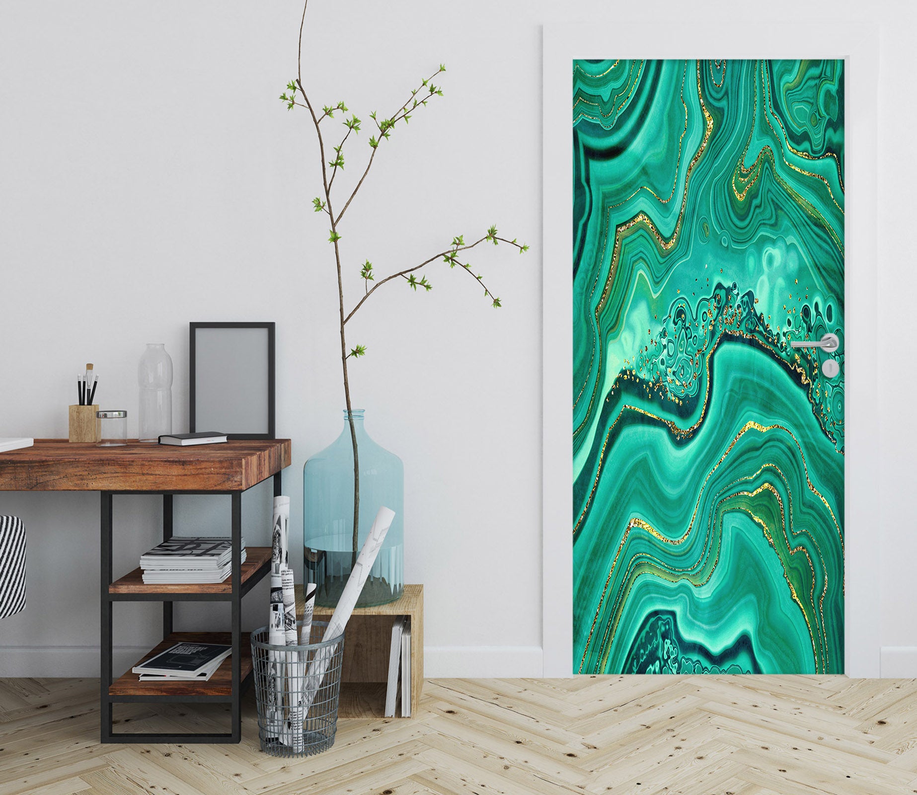 3D Green Texture 25185 Door Mural