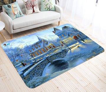 3D Villa Bridge 011 Non Slip Rug Mat Mat AJ Creativity Home 