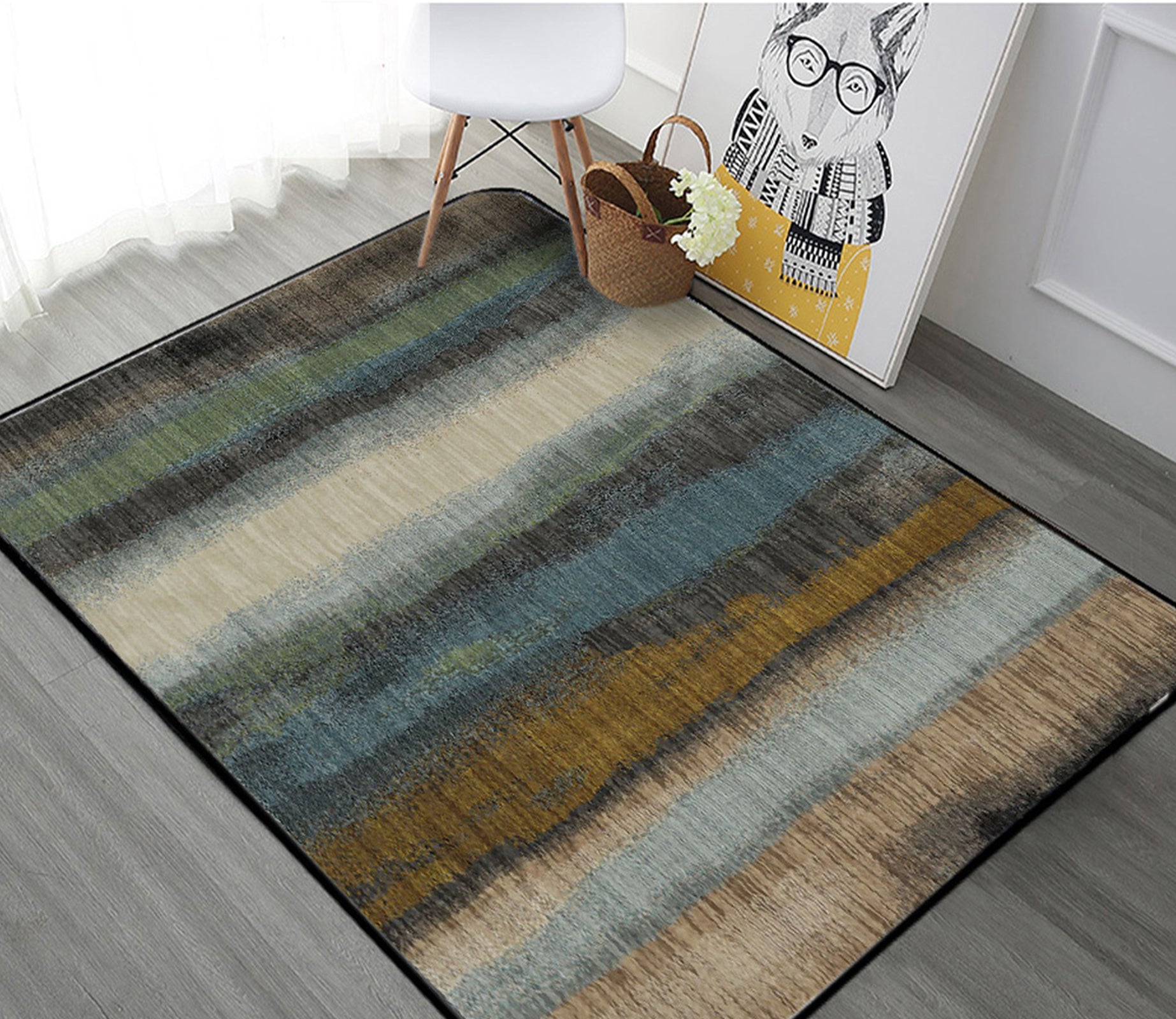 3D Color Striper WG014 Non Slip Rug Mat Mat AJ Creativity Home 