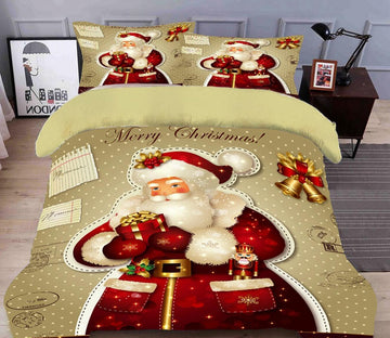 3D Santa Claus 45124 Christmas Quilt Duvet Cover Xmas Bed Pillowcases