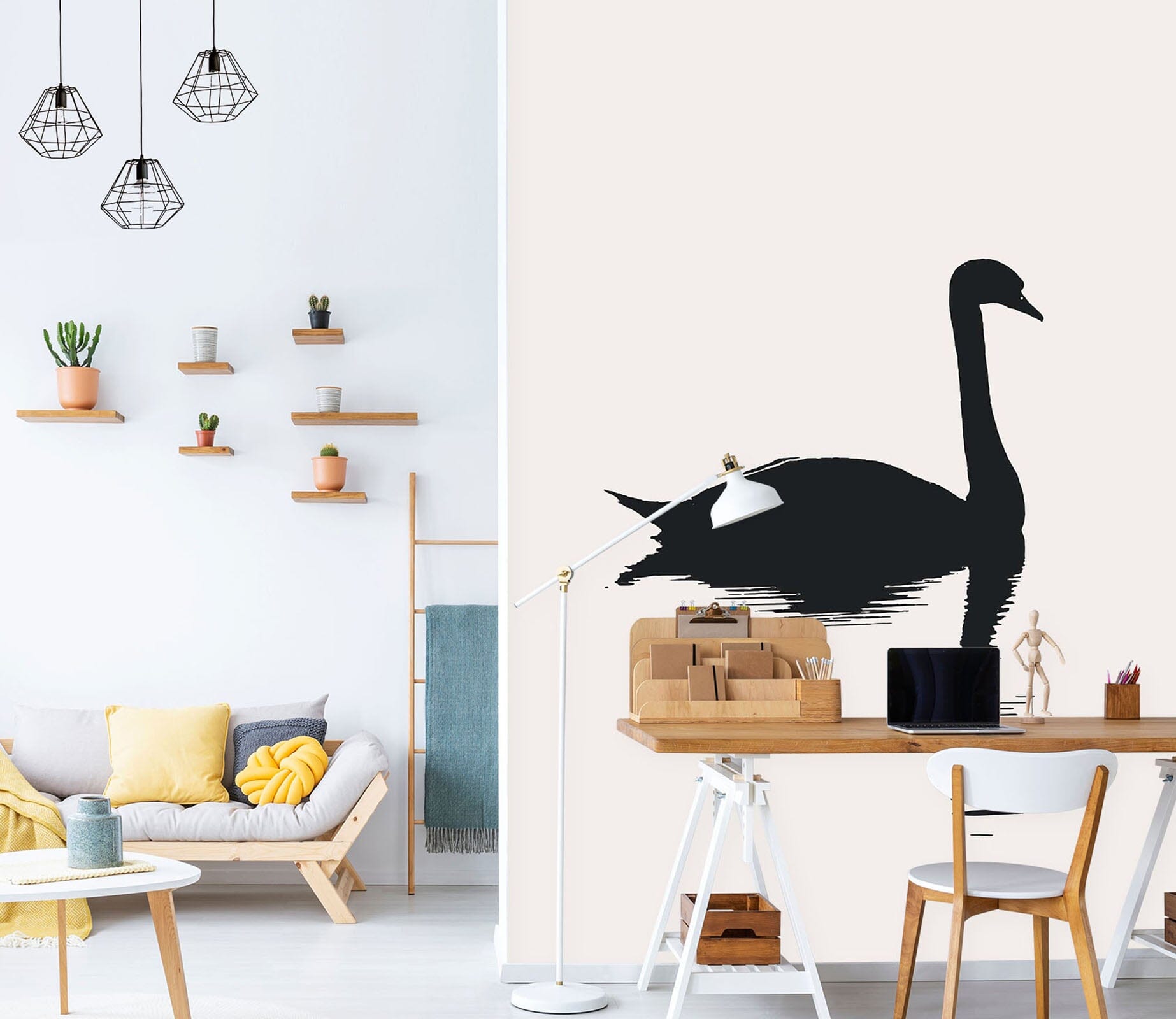 3D Lonely Swan 1527 Boris Draschoff Wall Mural Wall Murals Wallpaper AJ Wallpaper 2 
