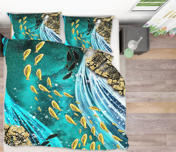 3D Golden Fish 16043 Bed Pillowcases Quilt