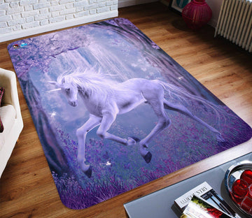3D Purple Unicorn 92 Non Slip Rug Mat Mat AJ Creativity Home 
