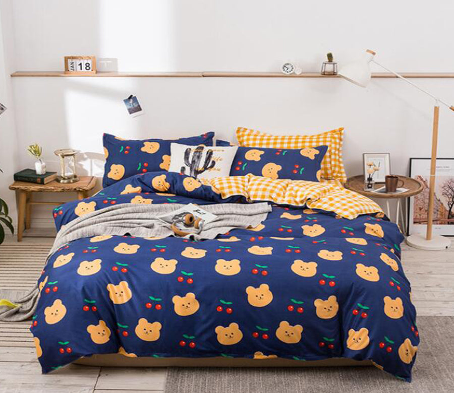 3D Bear Cherry 13012 Bed Pillowcases Quilt