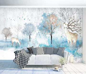 3D Fallow Deer Forest 1650 Wall Murals Wallpaper AJ Wallpaper 2 
