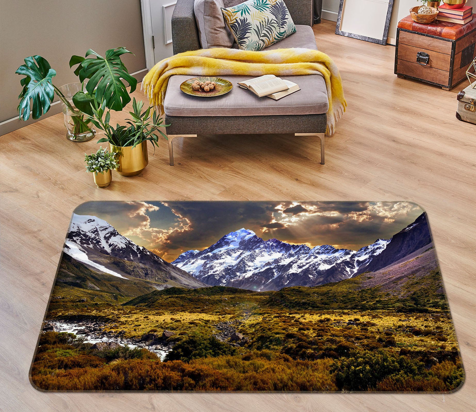 3D Mountains 35144 Non Slip Rug Mat