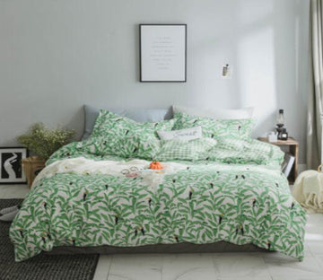 3D Green Leaf 20306 Bed Pillowcases Quilt
