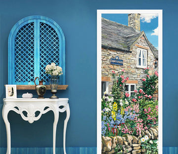 3D Flowers Houses 103164 Trevor Mitchell Door Mural