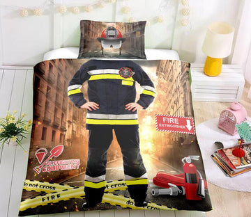 3D Firemen 6045 Bed Pillowcases Quilt