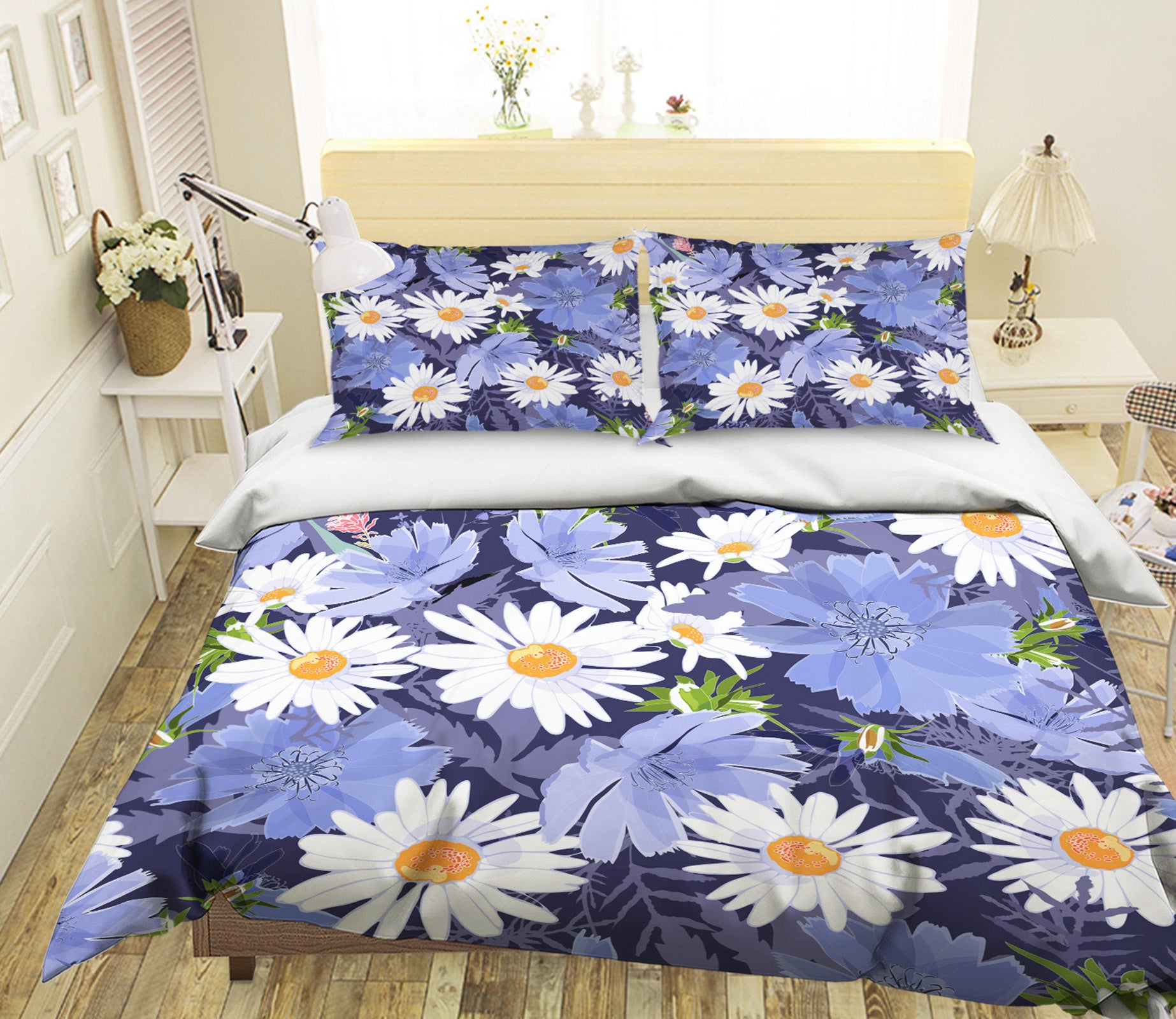 3D Chrysanthemum Flowers 60114 Bed Pillowcases Quilt