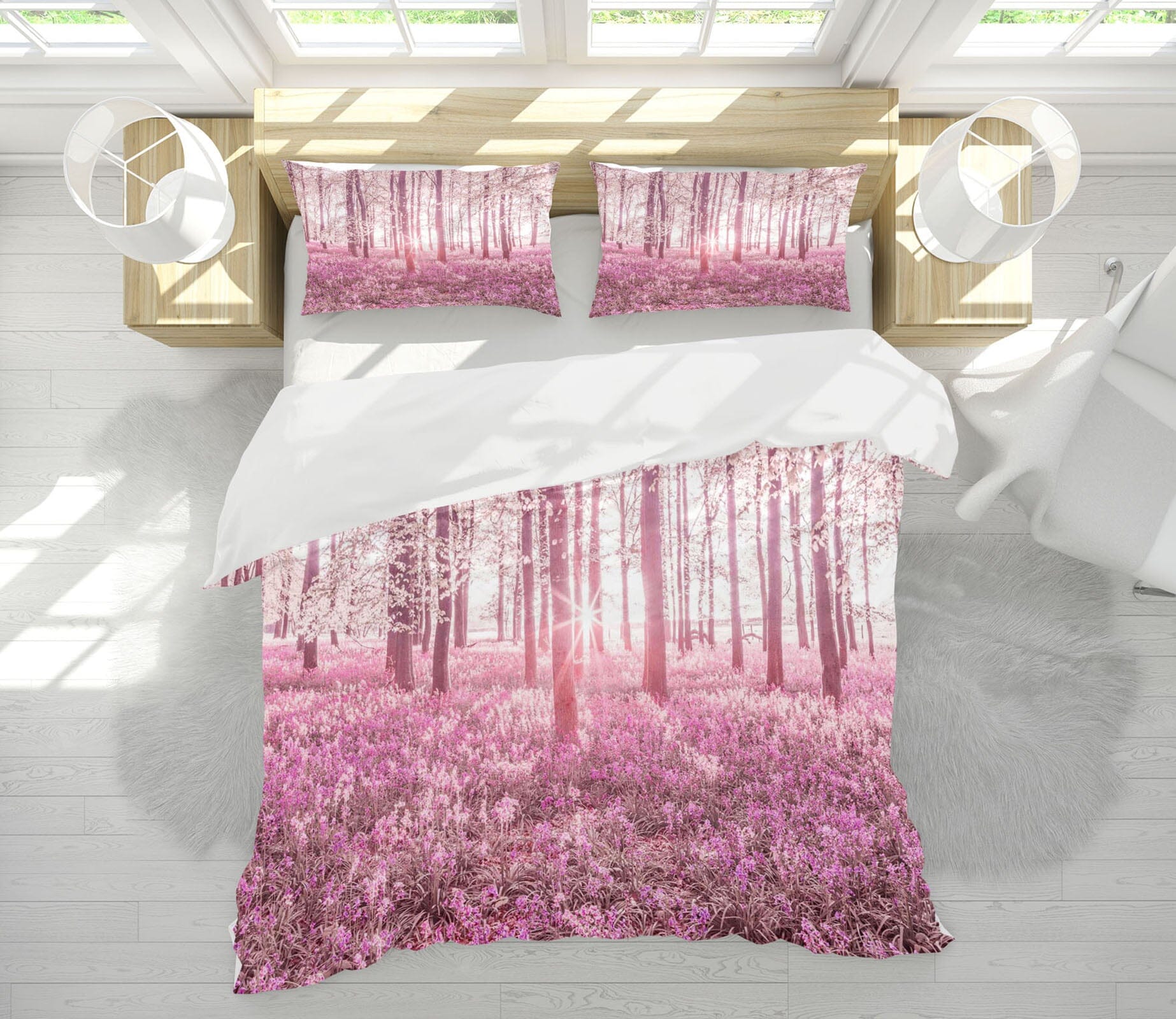3D Pink Flower Sea 2018 Assaf Frank Bedding Bed Pillowcases Quilt Quiet Covers AJ Creativity Home 