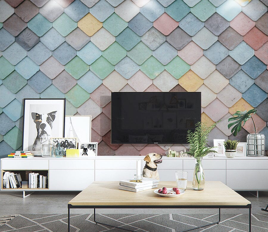 3D Color Geometry WG016 Wall Murals Wallpaper AJ Wallpaper 2 