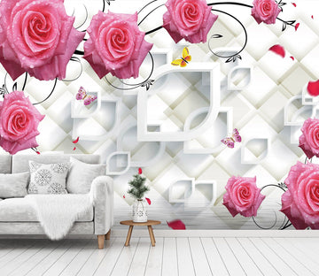 3D Pink Rose 1427 Wall Murals Wallpaper AJ Wallpaper 2 