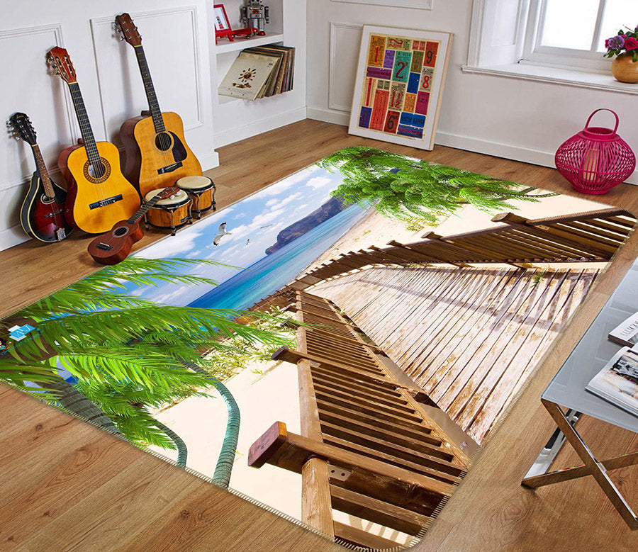 3D Beach Corridor 66089 Non Slip Rug Mat