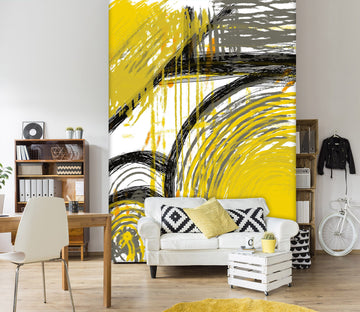 3D Yellow Watercolor 1282 Jacqueline Reynoso Wall Mural Wall Murals