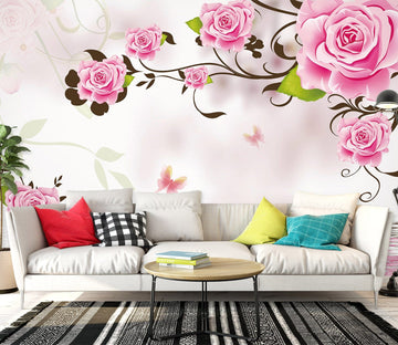 3D Pink Rose 1484 Wall Murals Wallpaper AJ Wallpaper 2 