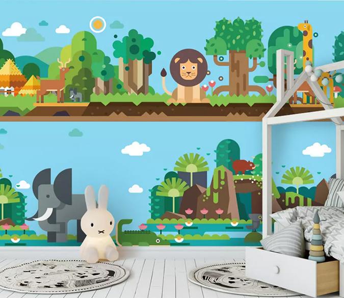 3D Animal Park 1478 Wall Murals Wallpaper AJ Wallpaper 2 