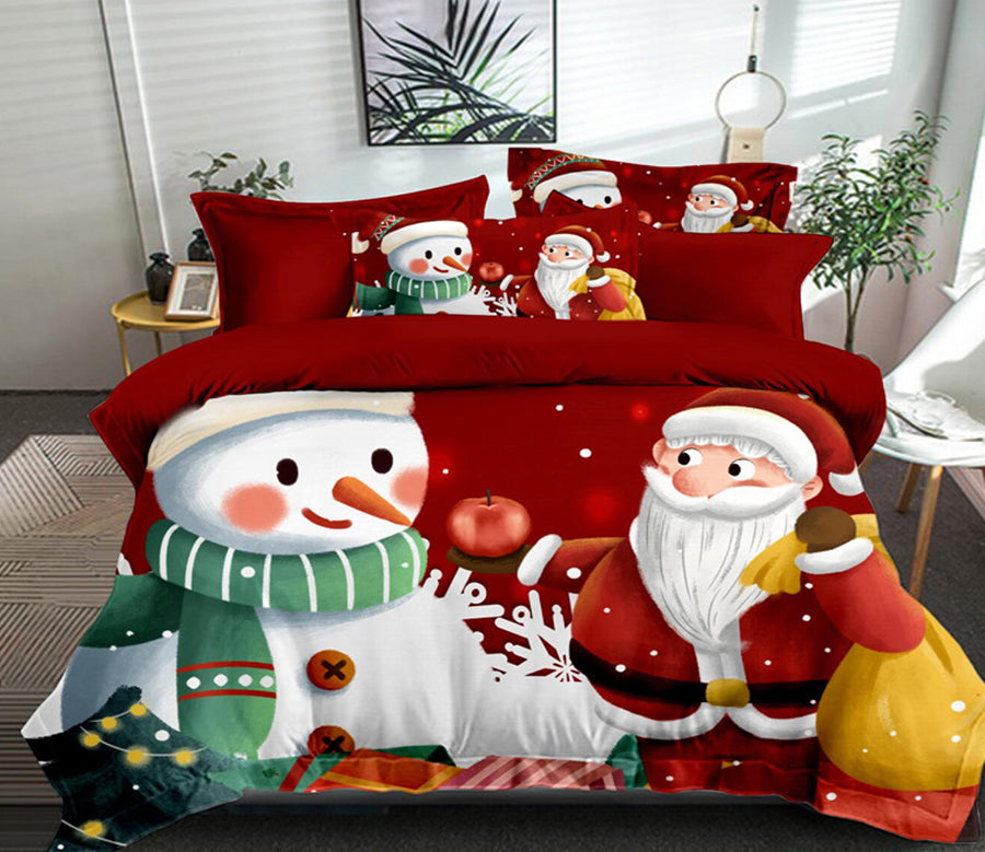3D Snowman Santa 46009 Christmas Quilt Duvet Cover Xmas Bed Pillowcases