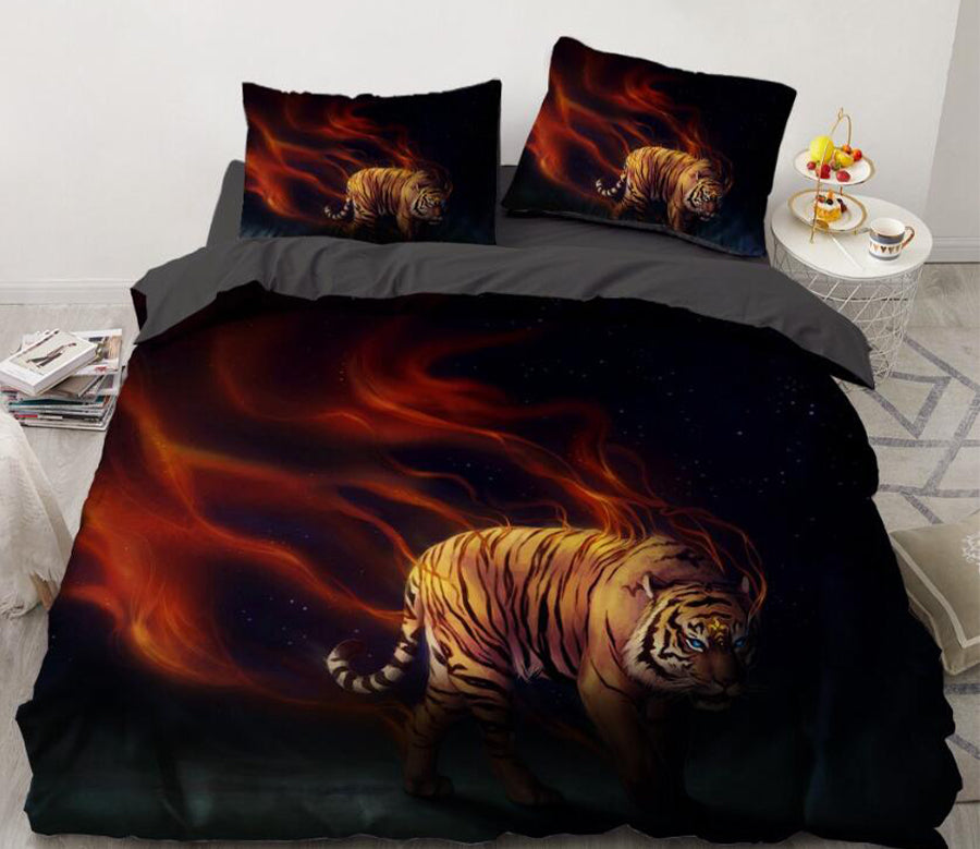 3D Tiger Flame 9948 Bed Pillowcases Quilt