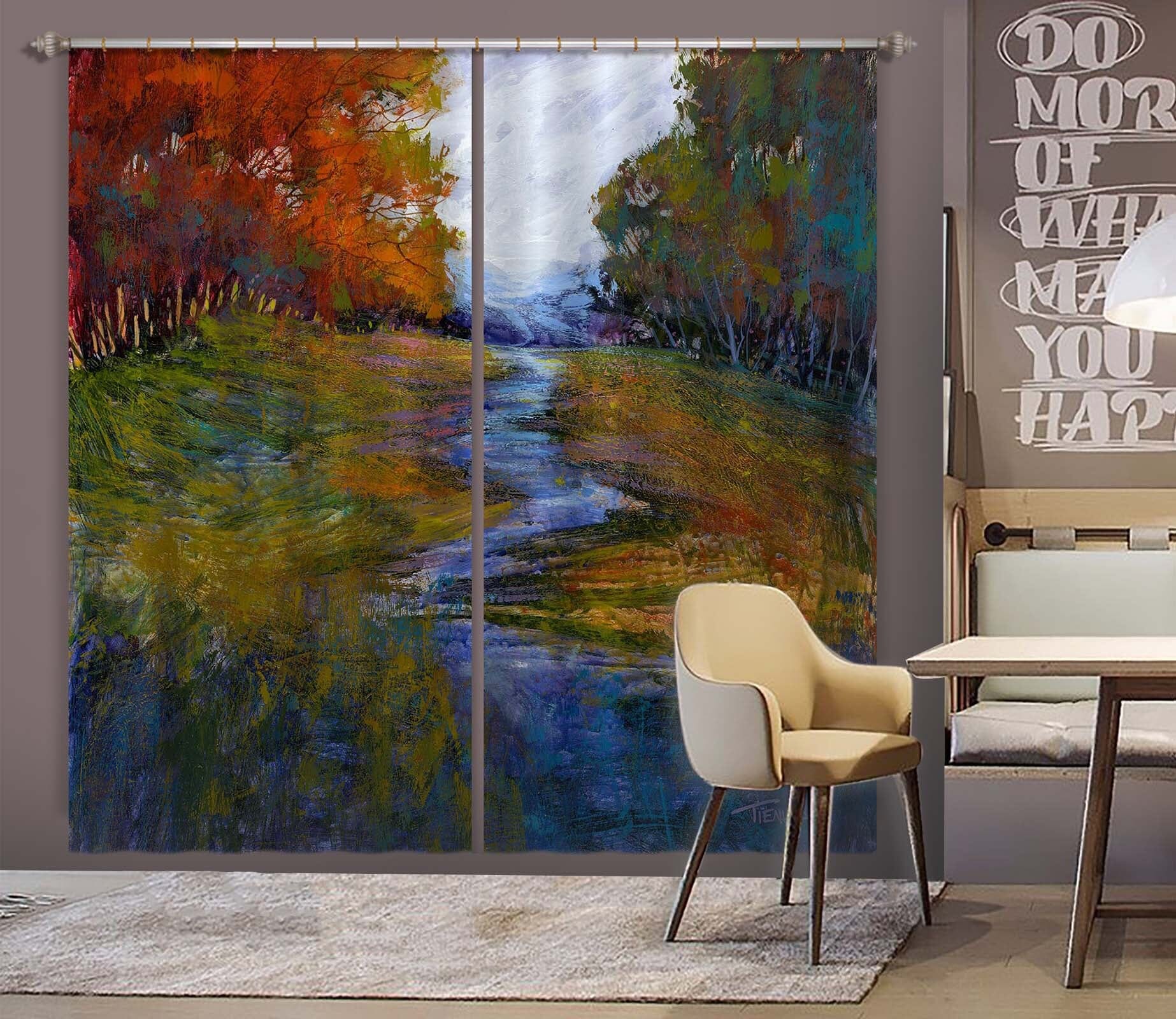 3D Small River Water 249 Michael Tienhaara Curtain Curtains Drapes Curtains AJ Creativity Home 