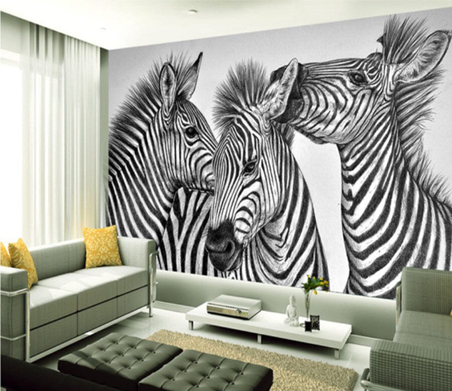 3D Three Zebras 2005 Wall Murals Wallpaper AJ Wallpaper 2 