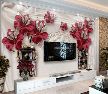 3D Black Vase WC330 Wall Murals