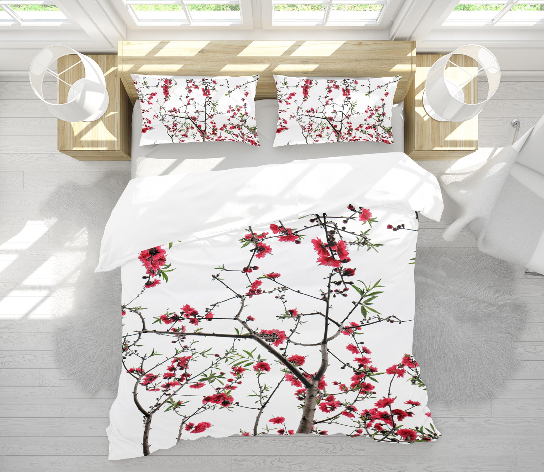 3D Plum Blossom 12038 Bed Pillowcases Quilt