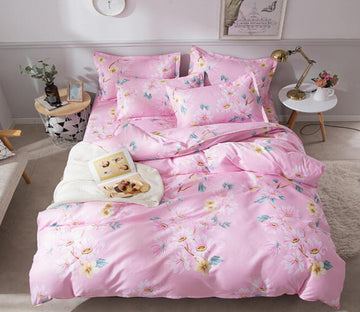 3D Pink Background 2027 Bed Pillowcases Quilt