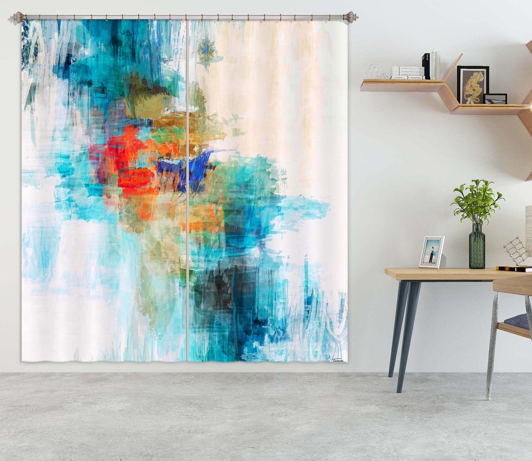 3D Blue Graffiti 206 Michael Tienhaara Curtain Curtains Drapes Curtains AJ Creativity Home 