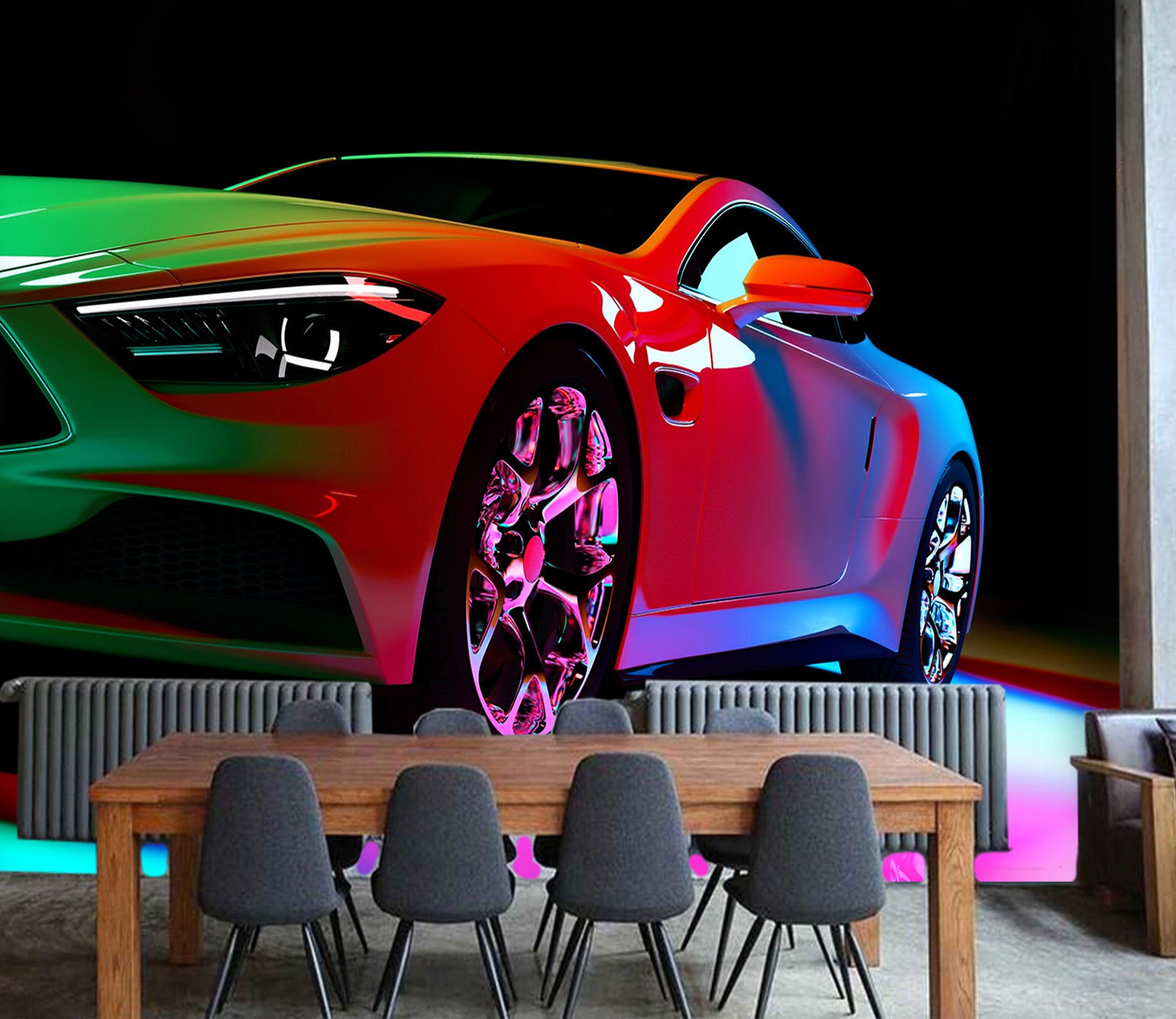 3D Colorful Luxury Car 374 Vehicle Wall Murals