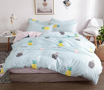 3D Black Yellow Pineapple 2016 Bed Pillowcases Quilt