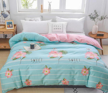 3D Mint Green Background Flower 3163 Bed Pillowcases Quilt