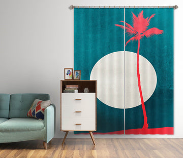 3D Pink Coconut Tree 1021 Boris Draschoff Curtain Curtains Drapes Curtains AJ Creativity Home 