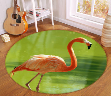 3D Flamingo 37156 Animal Round Non Slip Rug Mat
