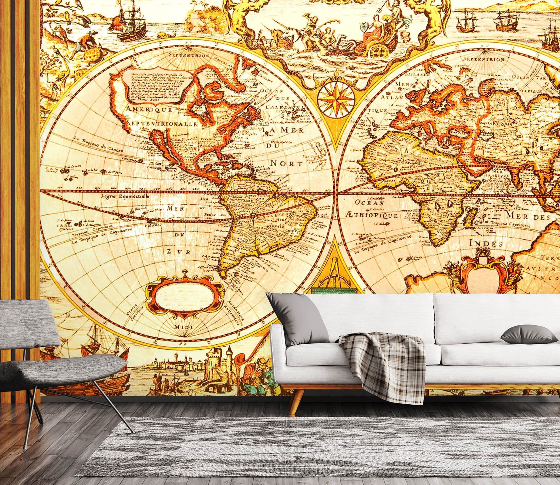3D Golden Painting 2023 World Map Wall Murals Wallpaper AJ Wallpaper 2 