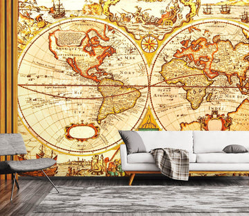 3D Golden Painting 2023 World Map Wall Murals Wallpaper AJ Wallpaper 2 