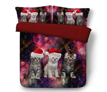 3D Kitten 46085 Christmas Quilt Duvet Cover Xmas Bed Pillowcases