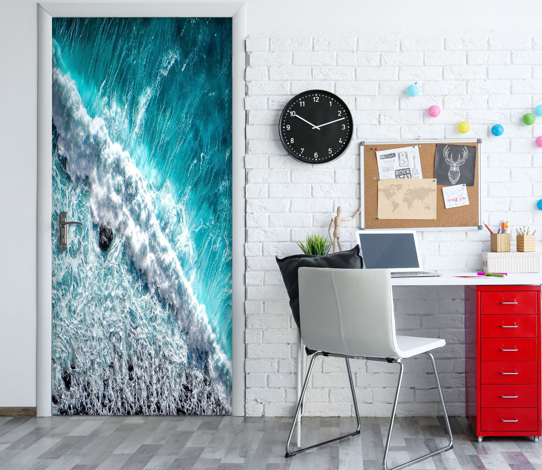 3D Waves 21152 Door Mural