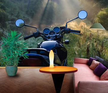 3D Motorcycle Forest 126 Vehicle Wall Murals