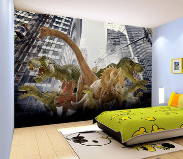 3D Dinosaur City 1567 Wall Murals