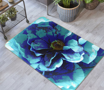 3D Blue Flower 70054 Shandra Smith Rug Non Slip Rug Mat