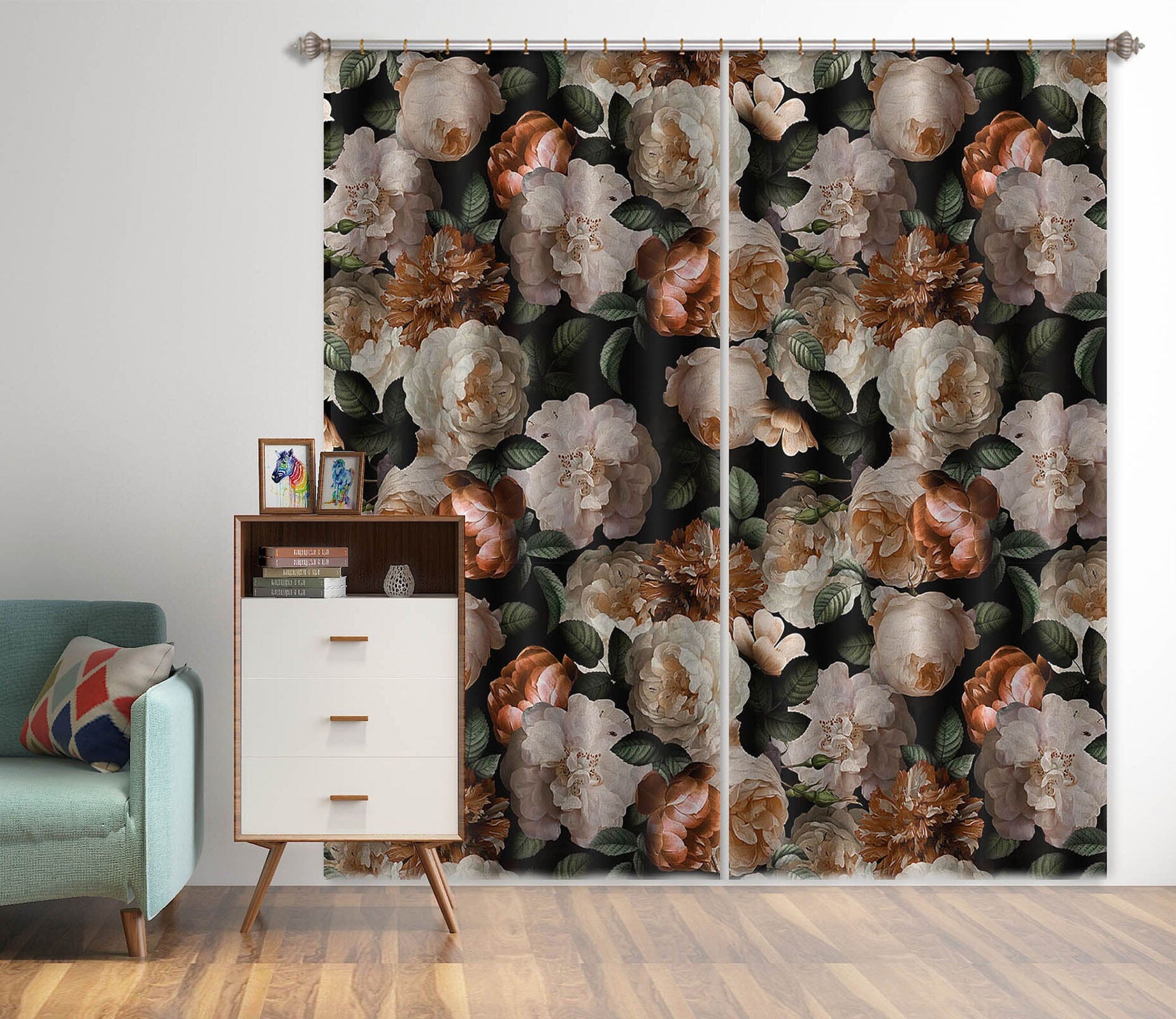 3D Flower Cluster 112 Uta Naumann Curtain Curtains Drapes Curtains AJ Creativity Home 