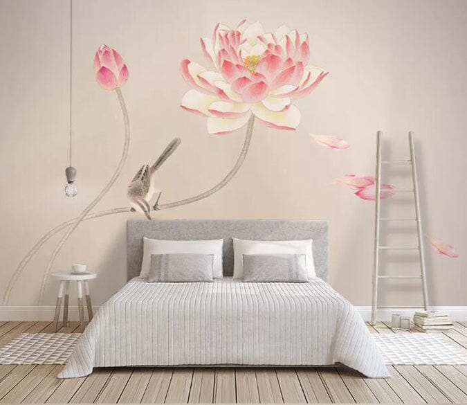 3D Pink Lotus 1928 Wall Murals Wallpaper AJ Wallpaper 2 