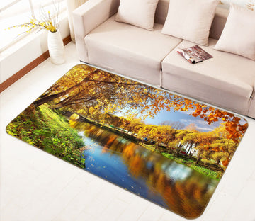 3D Trees Lake Water 77095 Non Slip Rug Mat