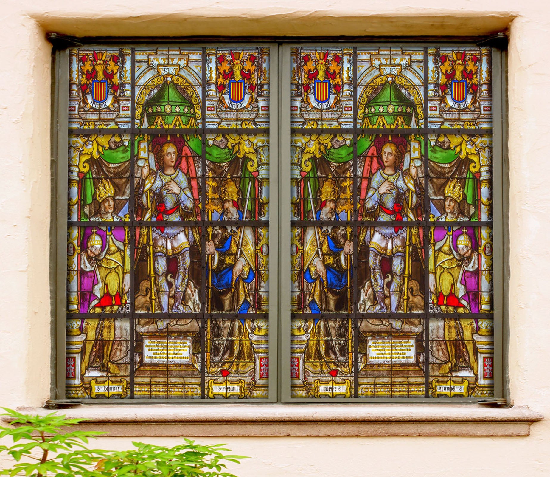 3D Armor Soldier 137 Window Film Print Sticker Cling Stained Glass UV Block